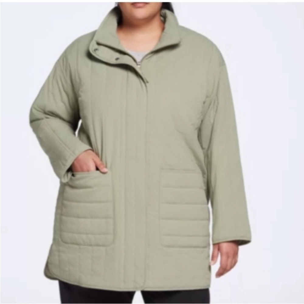 EUC CALIA Quilted Lightweight Coat Sage
Green Size 1X Retail $125.00